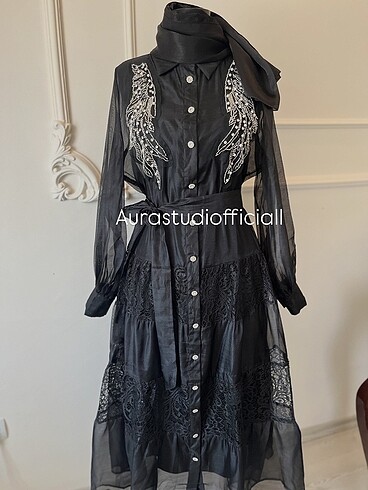 İthal tasarım organze elbise - Görsel 2