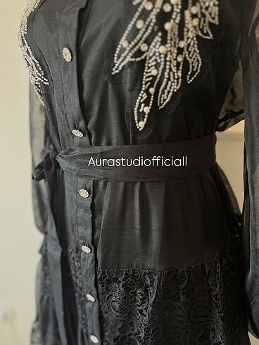 İthal tasarım organze elbise - Görsel 5