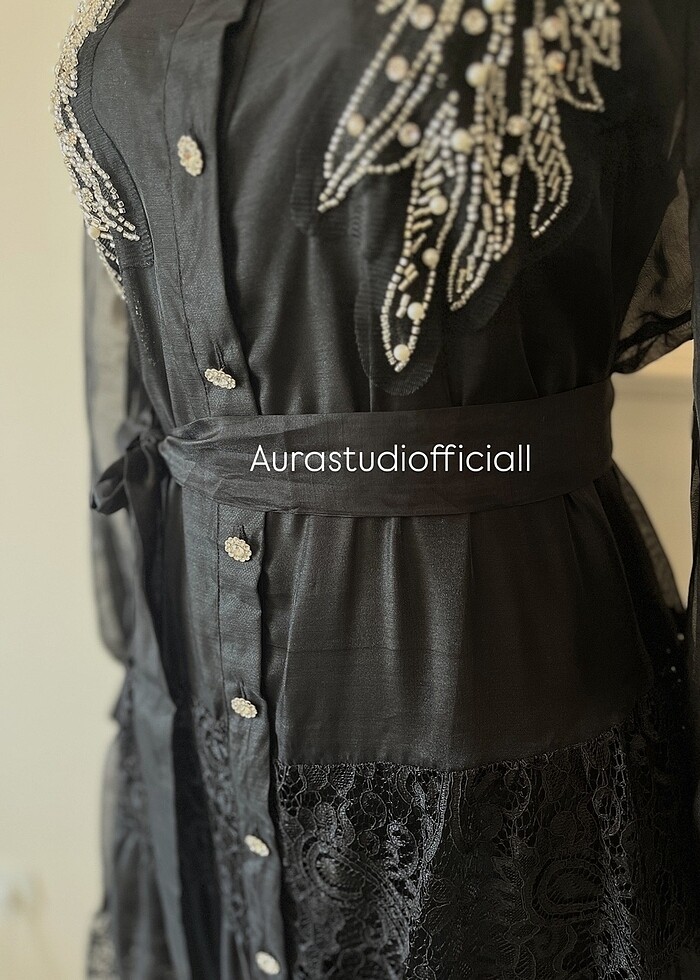 İthal tasarım organze elbise - Görsel 5