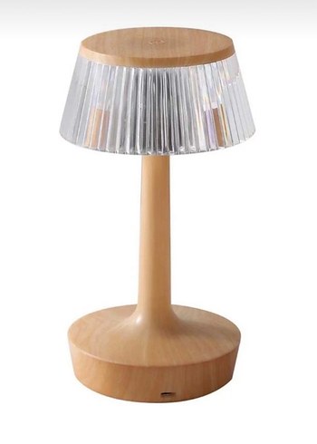 Bej Ahşap Tabanlı Masa Lambası - Görsel 3