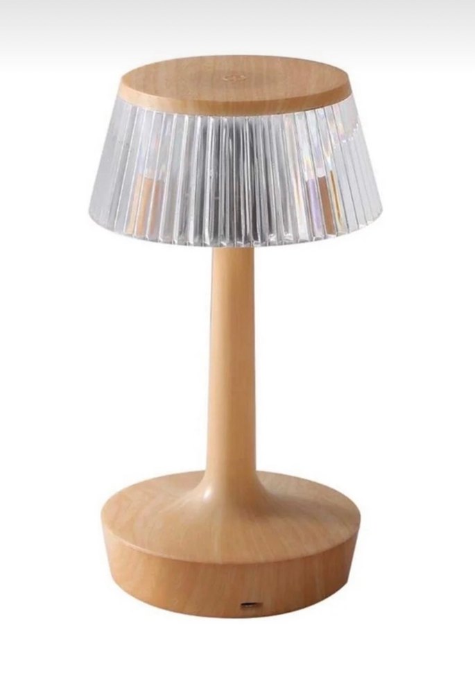 Bej Ahşap Tabanlı Masa Lambası - Görsel 3