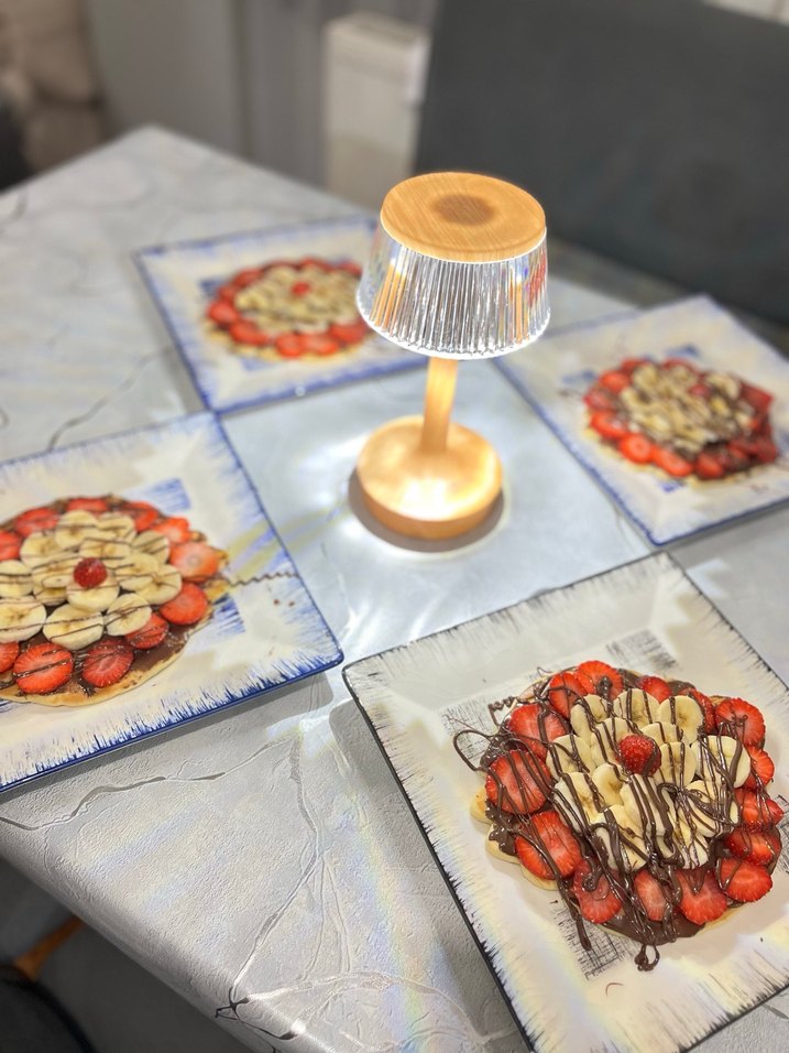 Bej Ahşap Tabanlı Masa Lambası - Görsel 2