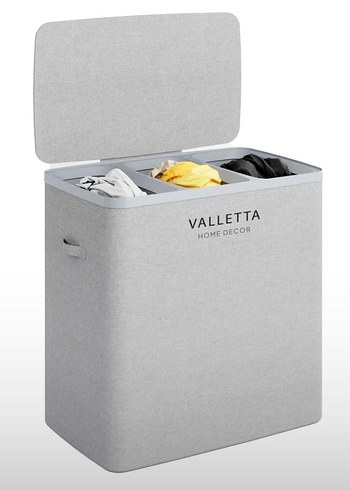 Valletta Gri Katlanabilir Çamaşır Sepeti - Görsel 4