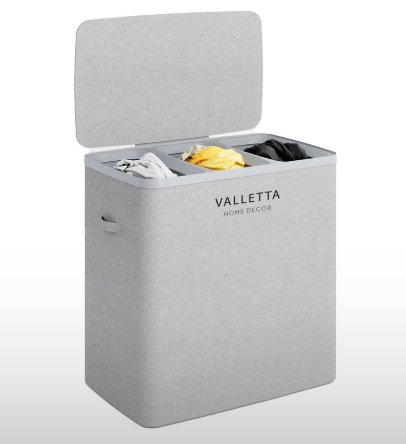 Valletta Gri Katlanabilir Çamaşır Sepeti - Görsel 4