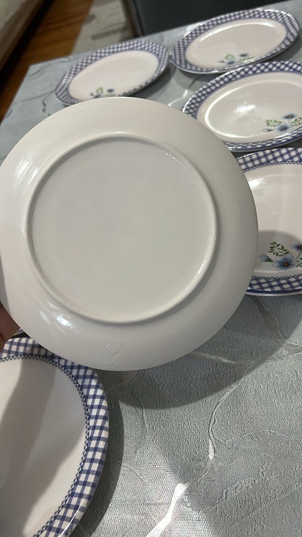 Mavi Çiçek Desenli seramik pasta tabagı - Görsel 2