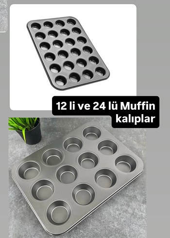12'li ve 24'lü Gri Muffin Kalıpları