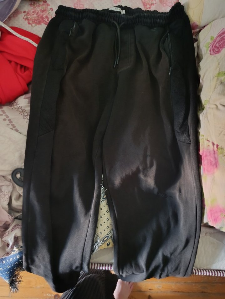 erkek Siyah Bol Kesim Midi Kumaş Pantolon - Görsel 2