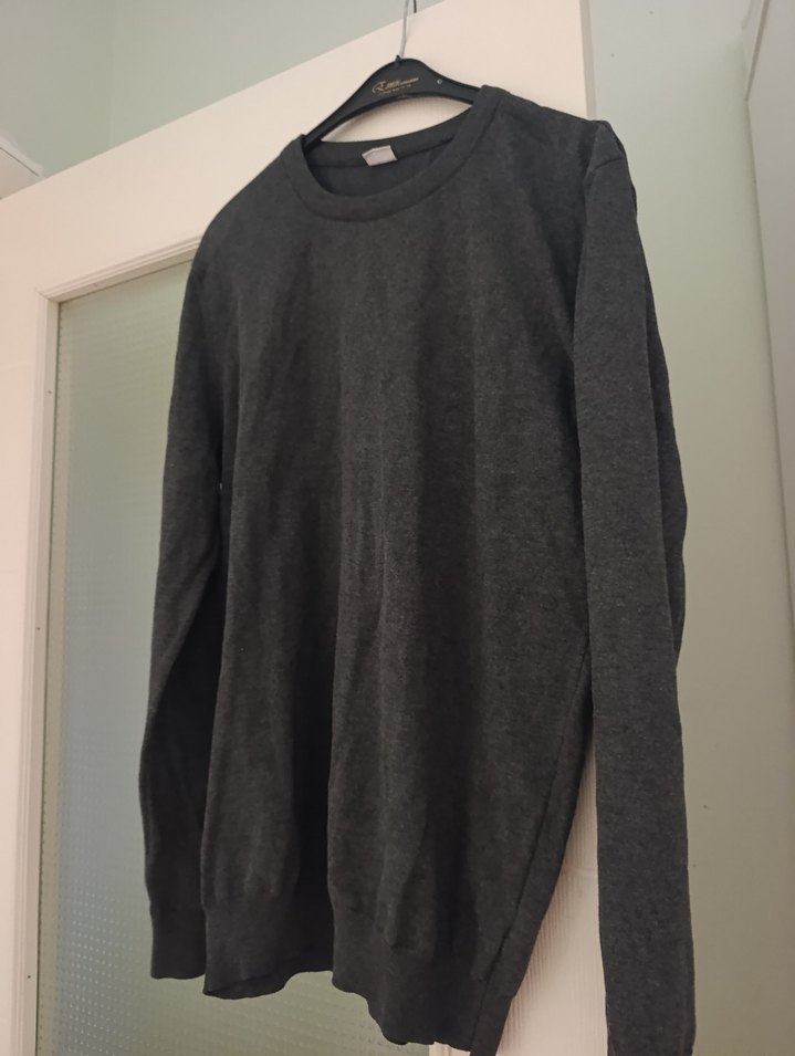 Gri Erkek Yünlü Bisiklet Yaka Kazak - Görsel 3