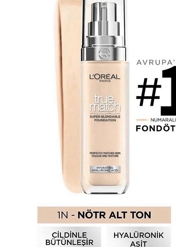 L'Oréal Paris True Match Fondöten 1N Bej