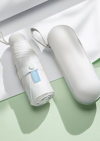 Kadın Gri Beyaz Minimalist Şemsiye - Görsel 2