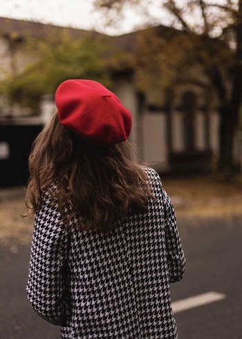 Kırmızı Kadın Bere Şapka - Görsel 2