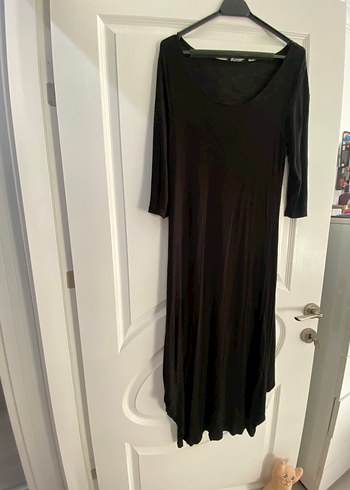 Zara Siyah i Uzun kayık Yakalı Kadın Elbise