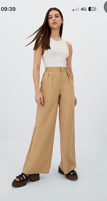 Stradivarius keten bej pantolon