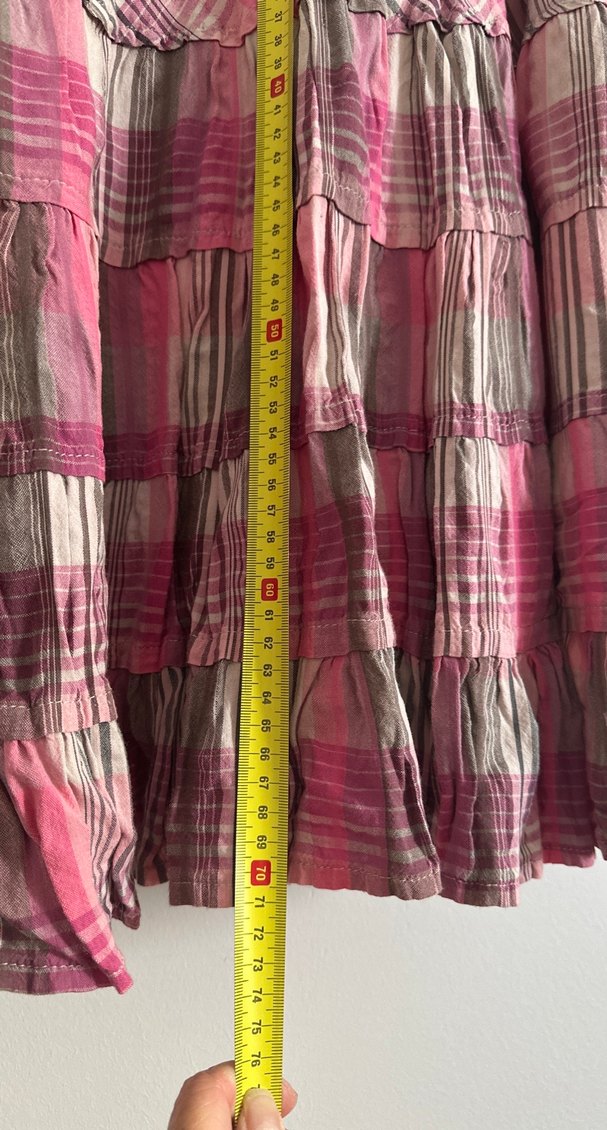 Pembe Gri Pilili Uzun Etek - Görsel 5