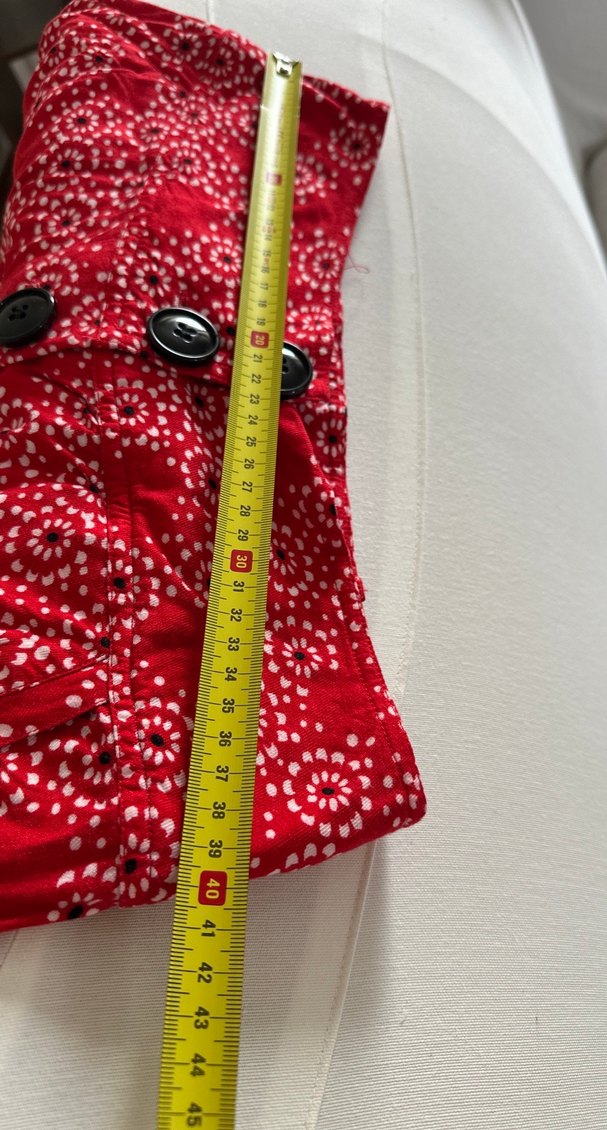 Düğmeli Kırmızı Bohem Midi Etek - Görsel 4