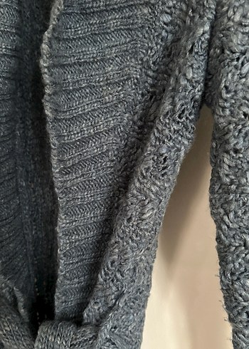Gri Örgü Kadın Hırka Midi Boy - Görsel 4