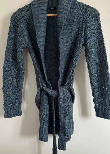 Gri Örgü Kadın Hırka Midi Boy - Görsel 2