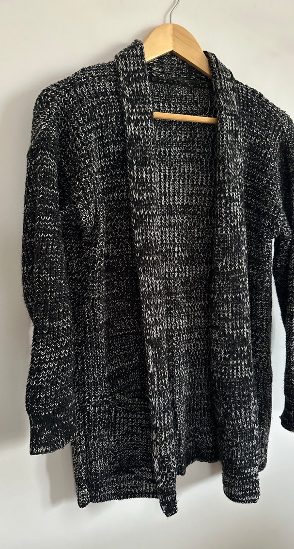 SiyahUzun Kollu Midi Hırka - Görsel 2