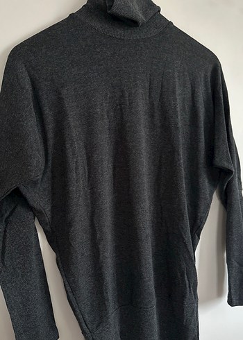 Gri Triko Boğazlı Kadın Kazak - Görsel 2