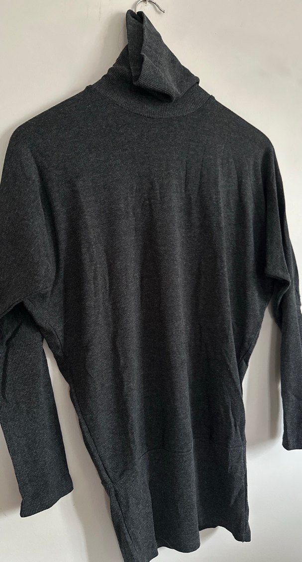 Gri Triko Boğazlı Kadın Kazak - Görsel 2