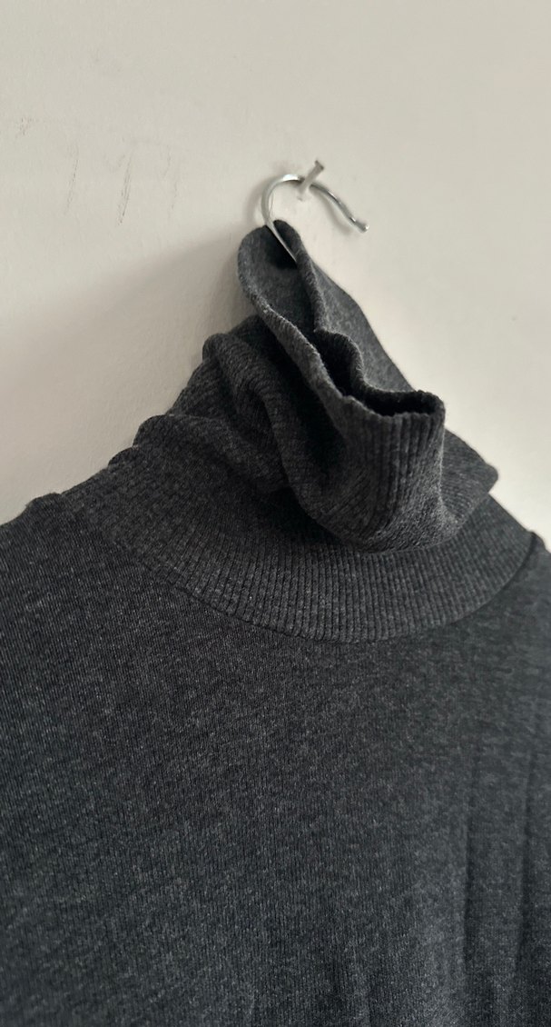 Gri Triko Boğazlı Kadın Kazak - Görsel 3