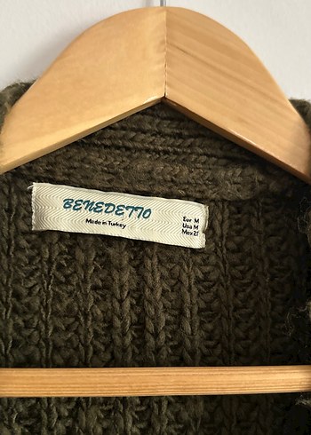 Düğmeli Kahverengi Örgü Kadın Hırka - Görsel 3