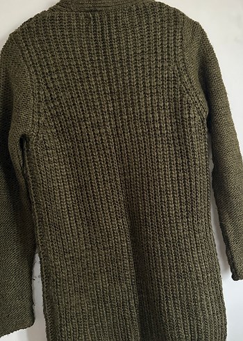 Düğmeli Kahverengi Örgü Kadın Hırka - Görsel 4