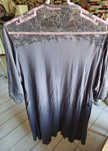 H&M Gri Uzun Kollu Bohem Kadın Sabahlık - Görsel 3