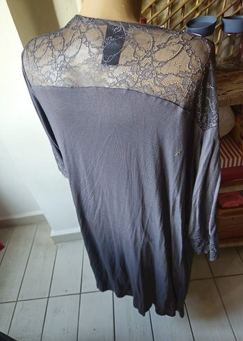 H&M Gri Uzun Kollu Bohem Kadın Sabahlık - Görsel 2