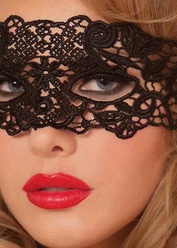 İthal Siyah Dantel Maske - Görsel 6