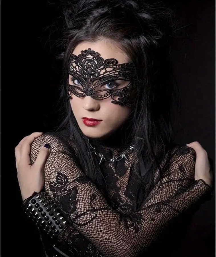 İthal Siyah Dantel Maske - Görsel 4