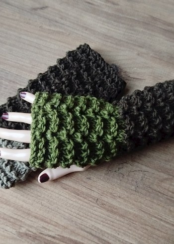 Tasarım Örgü Parmaksız Eldiven - Görsel 4