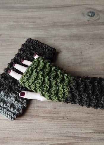 Tasarım Örgü Parmaksız Eldiven - Görsel 5