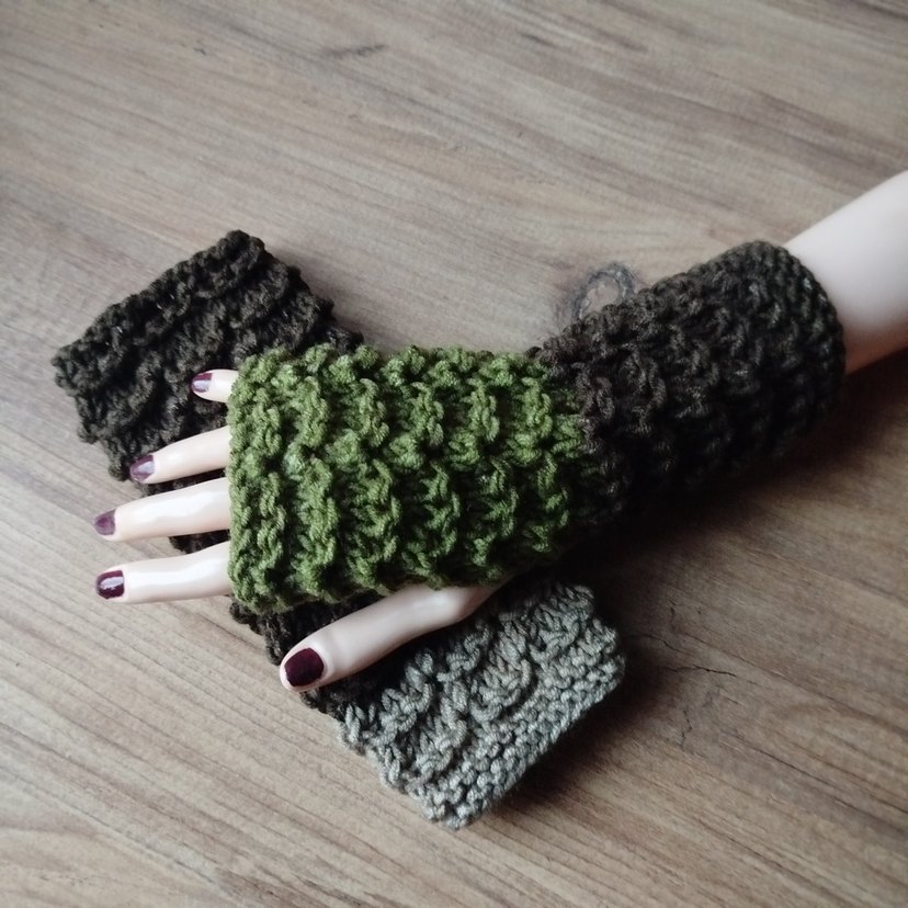 Tasarım Örgü Parmaksız Eldiven - Görsel 2