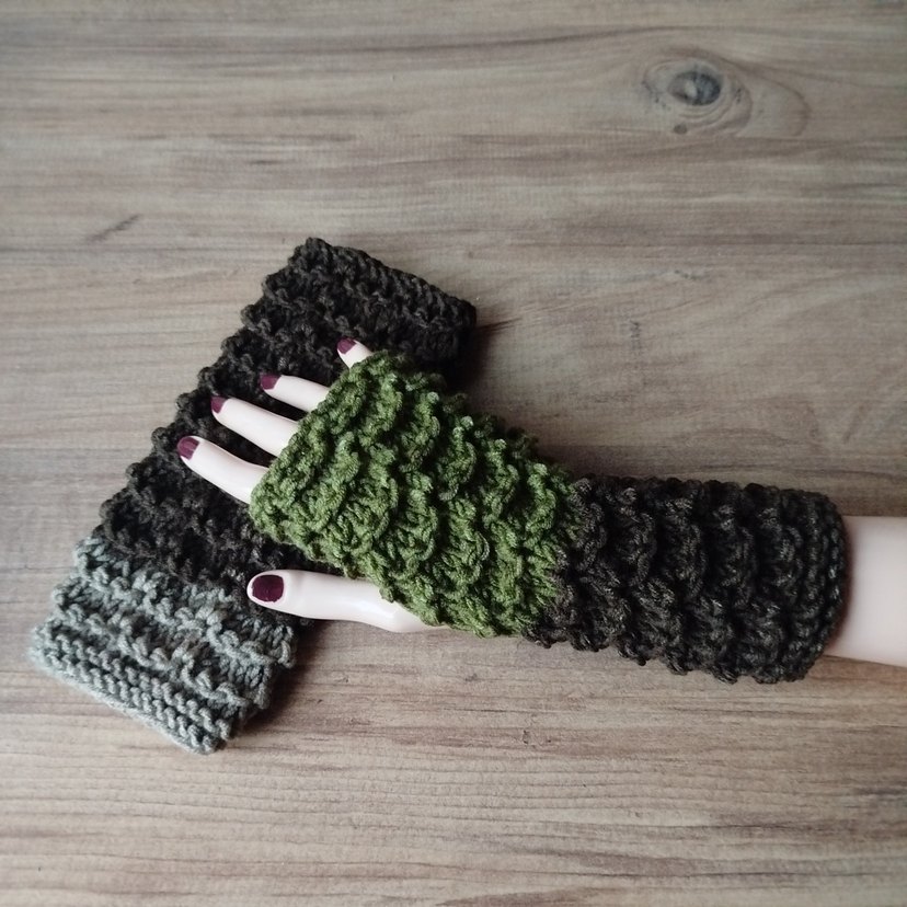 Tasarım Örgü Parmaksız Eldiven - Görsel 5