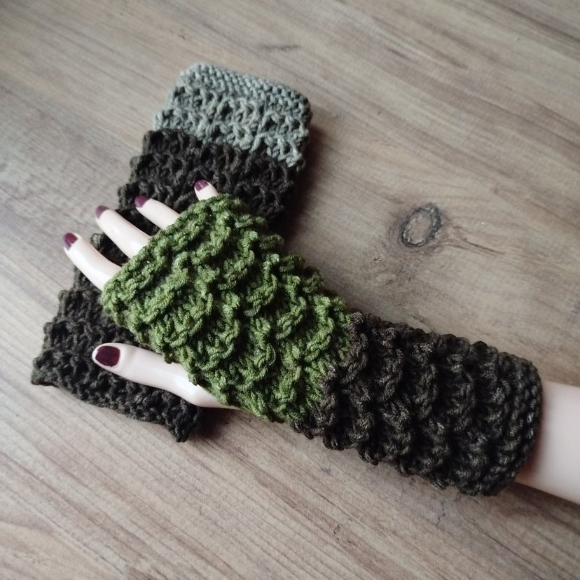 Tasarım Örgü Parmaksız Eldiven - Görsel 3