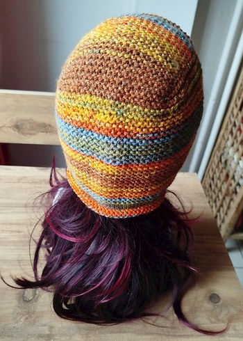 Vintage Çok Renkli Örgü Bonnet - Görsel 6