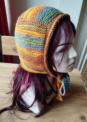 Vintage Çok Renkli Örgü Bonnet - Görsel 4