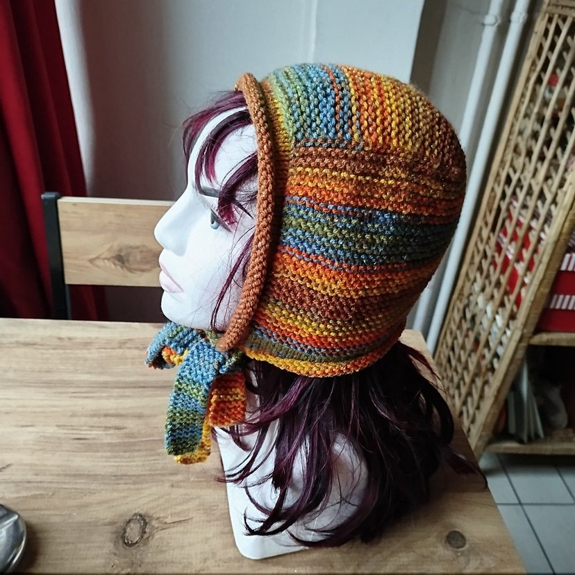 Vintage Çok Renkli Örgü Bonnet - Görsel 3