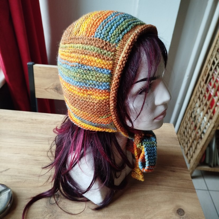 Vintage Çok Renkli Örgü Bonnet - Görsel 4