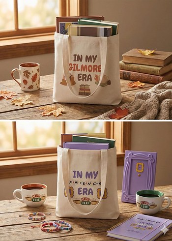 Tasarım Dizi Baskılı Kitap Taşıma Çantası - Görsel 2