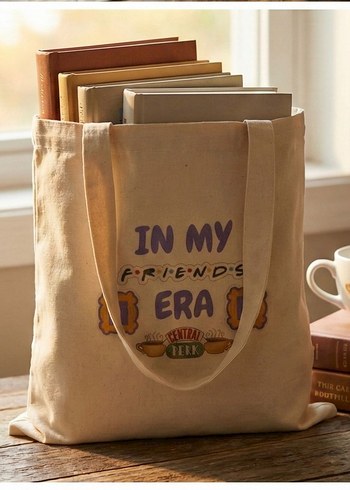 Tasarım Dizi Baskılı Kitap Taşıma Çantası - Görsel 3