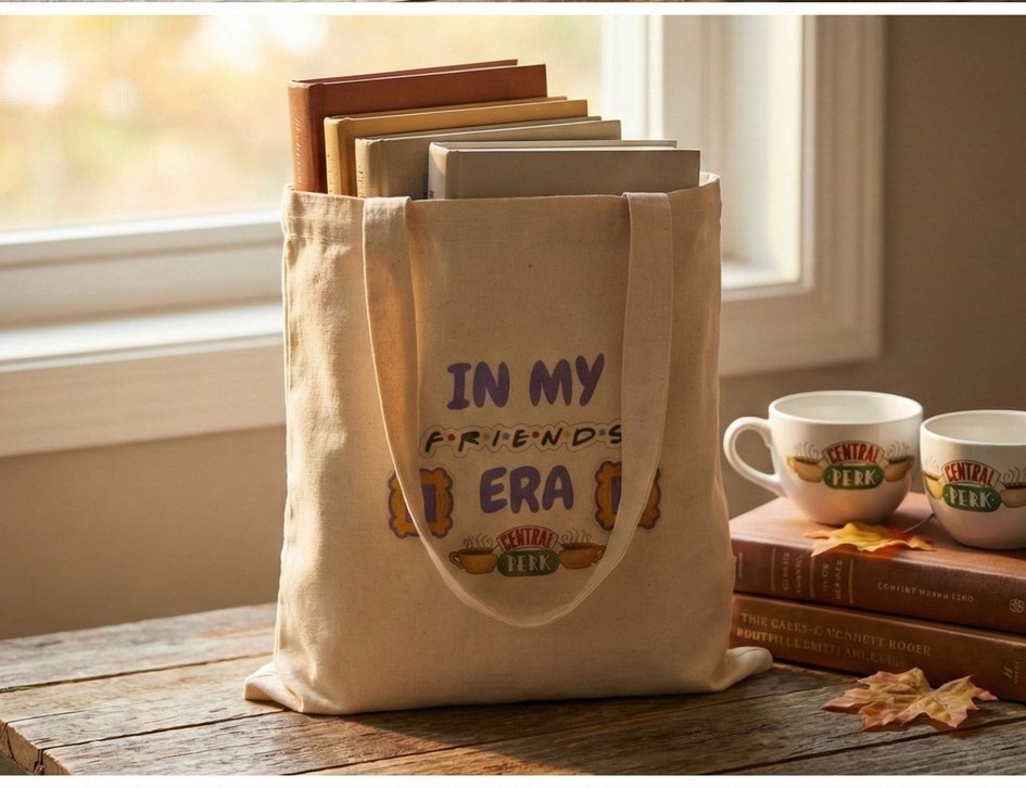 Tasarım Dizi Baskılı Kitap Taşıma Çantası - Görsel 3