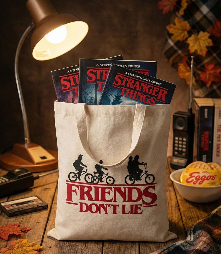 Tasarım Dizi Baskılı Kitap Taşıma Çantası - Görsel 5