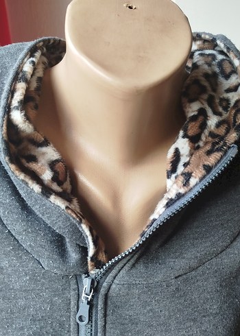 Yurtdışı Füme Kapüşonlu Fermuarlı Hırka - Görsel 7