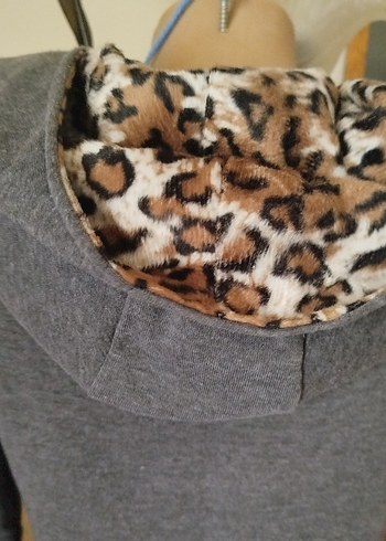 Yurtdışı Füme Kapüşonlu Fermuarlı Hırka - Görsel 6