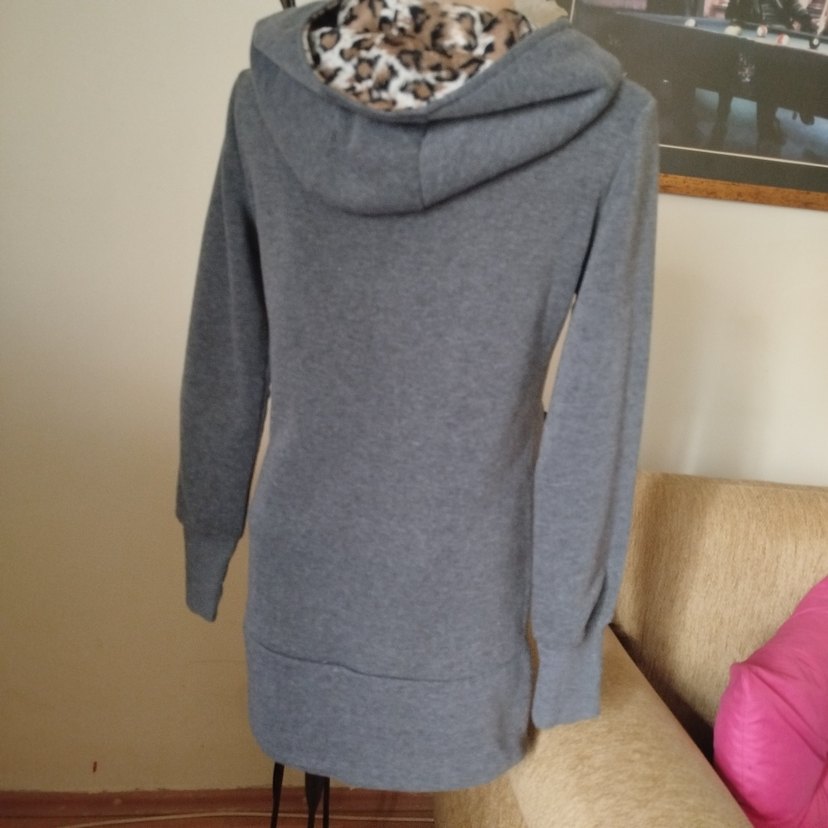 Yurtdışı Füme Kapüşonlu Fermuarlı Hırka - Görsel 2