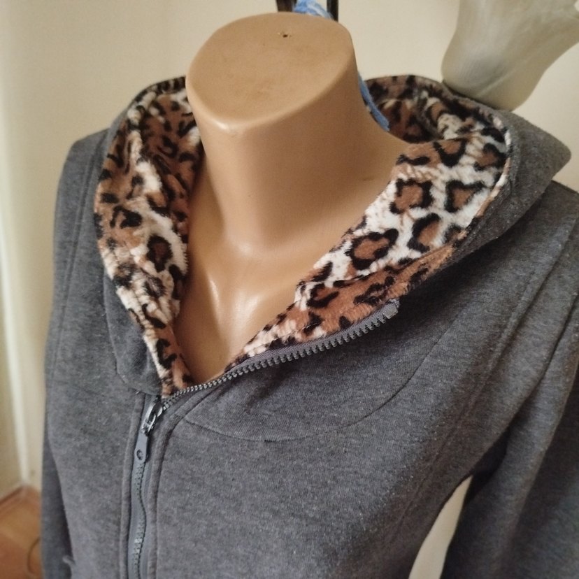 Yurtdışı Füme Kapüşonlu Fermuarlı Hırka - Görsel 4