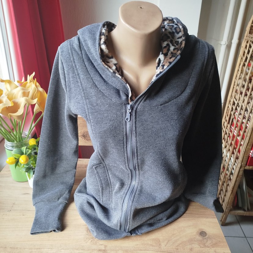 Yurtdışı Füme Kapüşonlu Fermuarlı Hırka - Görsel 5