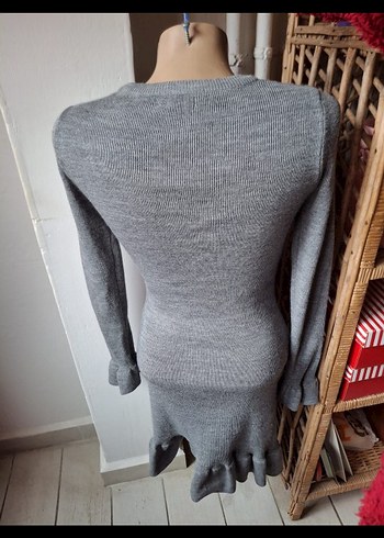 Gri Triko Kadın Elbise - Görsel 2